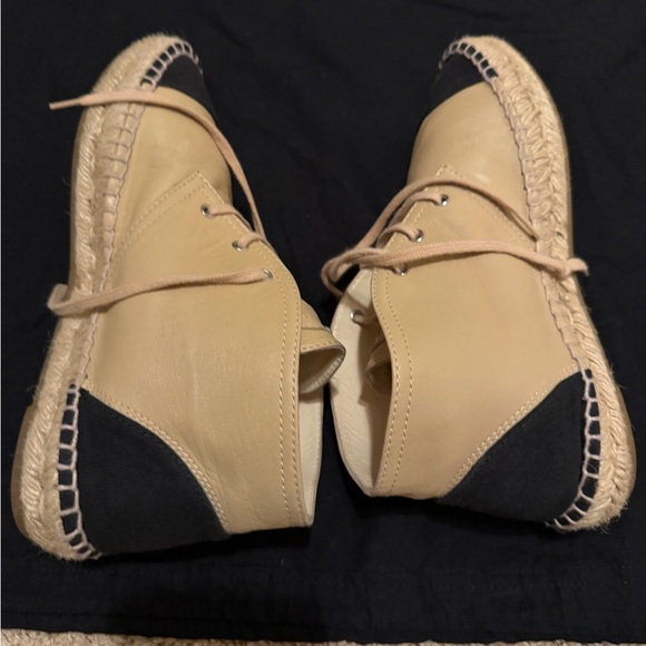CHANEL Beige and Black CC espadrilles main image 9
